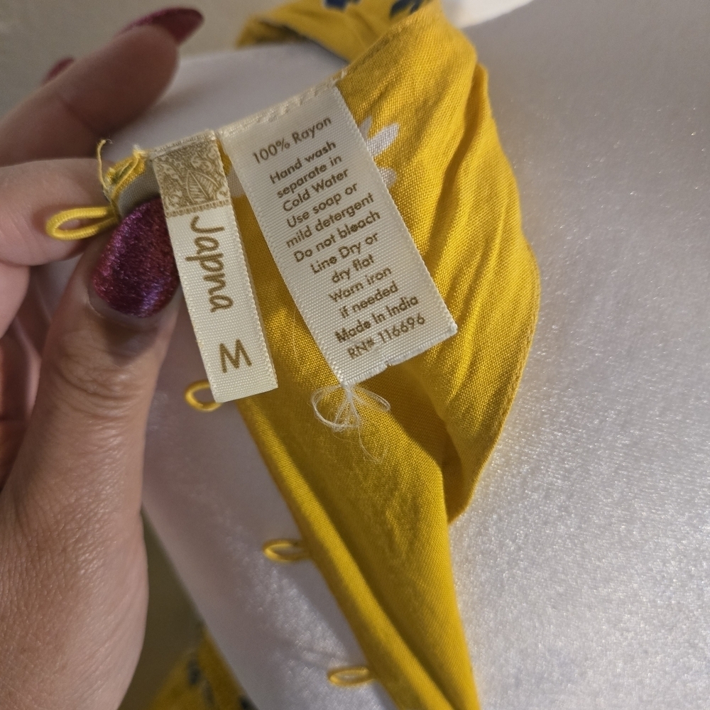 Japna Yellow Floral Maxi Dress Size M - Picture 3 of 4